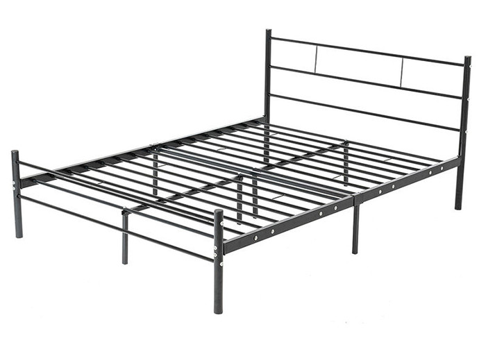 Elegant Black Simple Style 0.6mm Iron Folding Double Bed